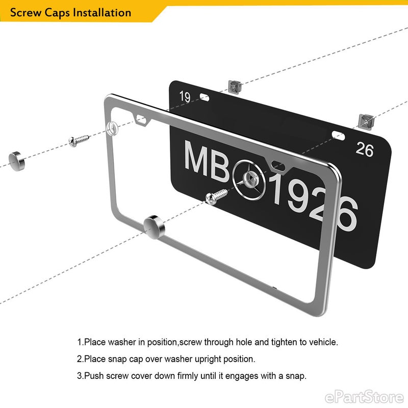 LFPartS 2 Hole Slim Style Polished Stainless Steel License Plate Frame Mirror Finish, Chrome - Image 5